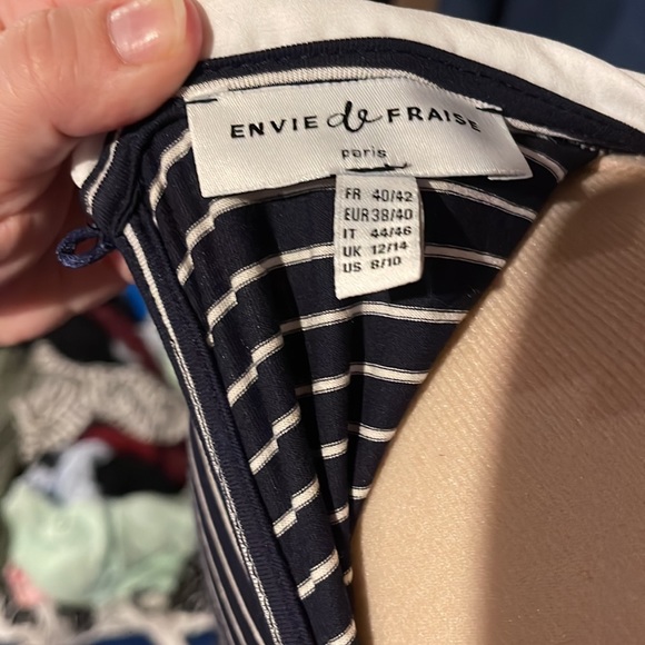 Navy and white striped nursing dress - Picture 4 of 5